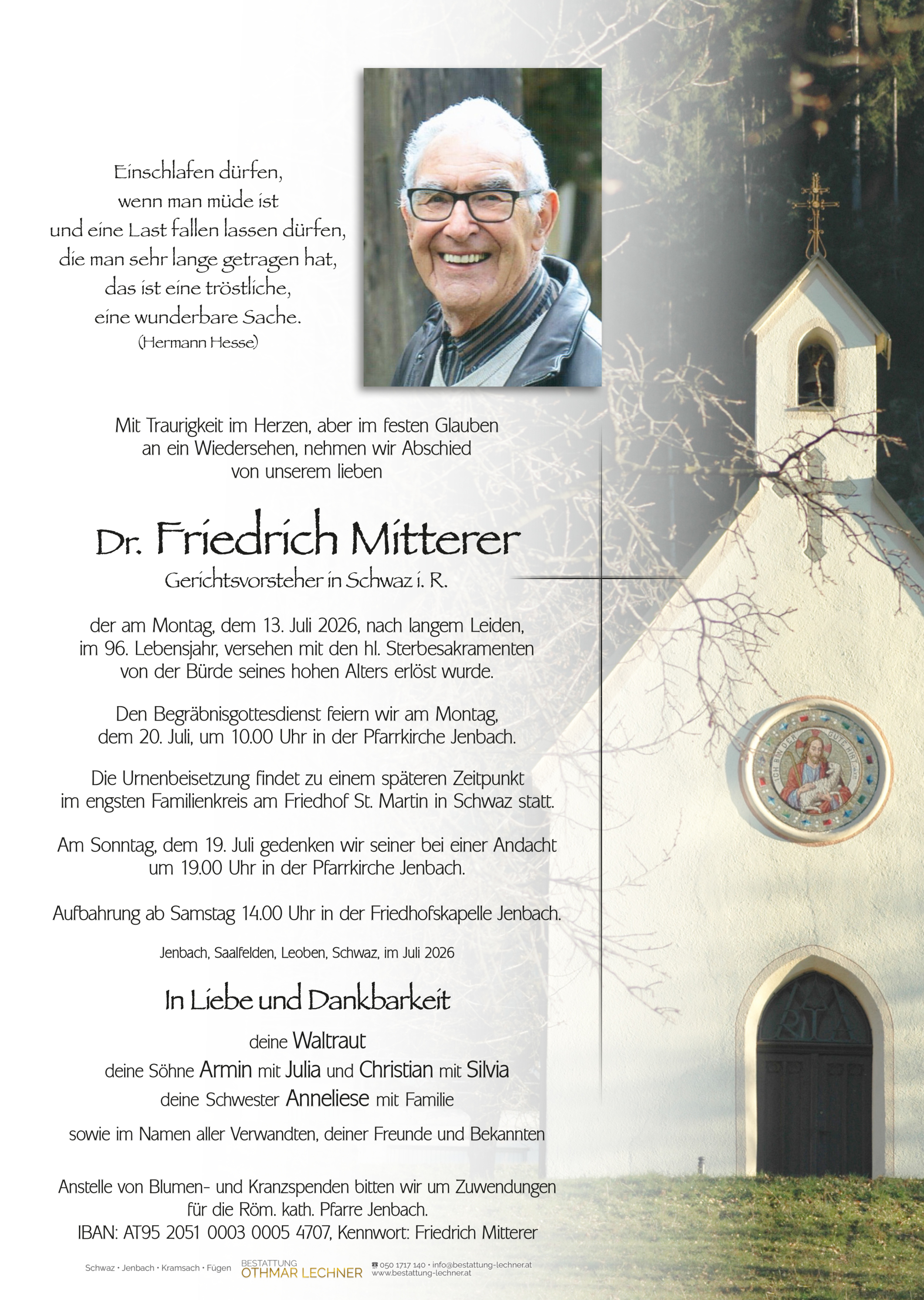 Dr. Friedrich Mitterer